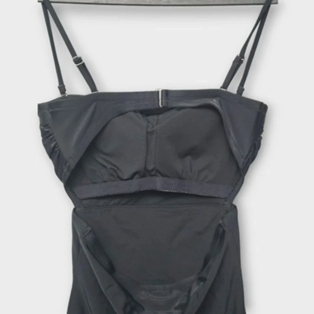 J. Crew Back Cutout One-Piece Swimsuit Black S Minimalist Resort Vacation NWT